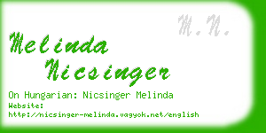 melinda nicsinger business card